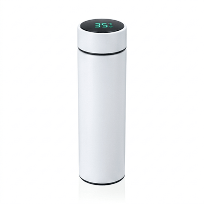 Smart LED Temperature Display Water Bottle – 500ML Stainless Steel Insulated Flask - Draw Bot Kids